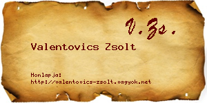 Valentovics Zsolt névjegykártya